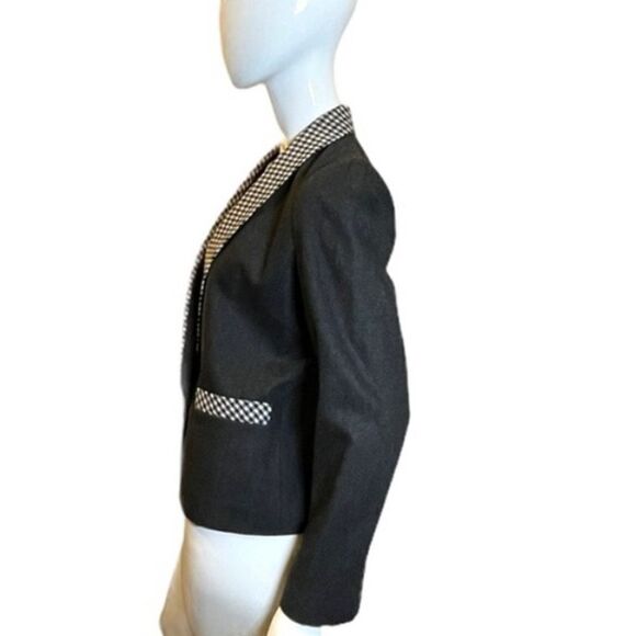 Vintage Plaid Checkerboard Double Breasted Jacket Grey Medium - Picture 14 of 15